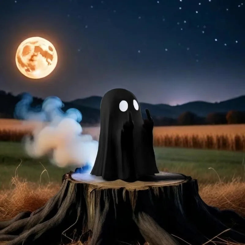 Ornaments Halloween Ghost Figure Middle Finger Creative Cute Little Ghost Decorative Resin Crafts Home Ornaments