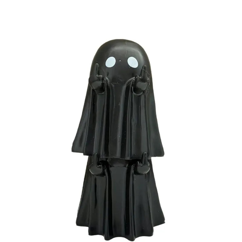 Ornaments Halloween Ghost Figure Middle Finger Creative Cute Little Ghost Decorative Resin Crafts Home Ornaments