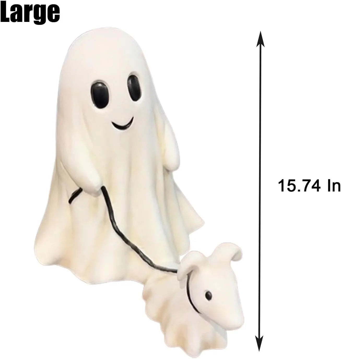 Ghost Walking Dog, Ghost Walking Ghost Dog, Ghoul Ghost Walker Walking Dog, Ghost Dog Walker Ghost Dog Statues Halloween Home Tabletop Decorations for Yard, Garden, Corridor (Classic, Small-9.84")