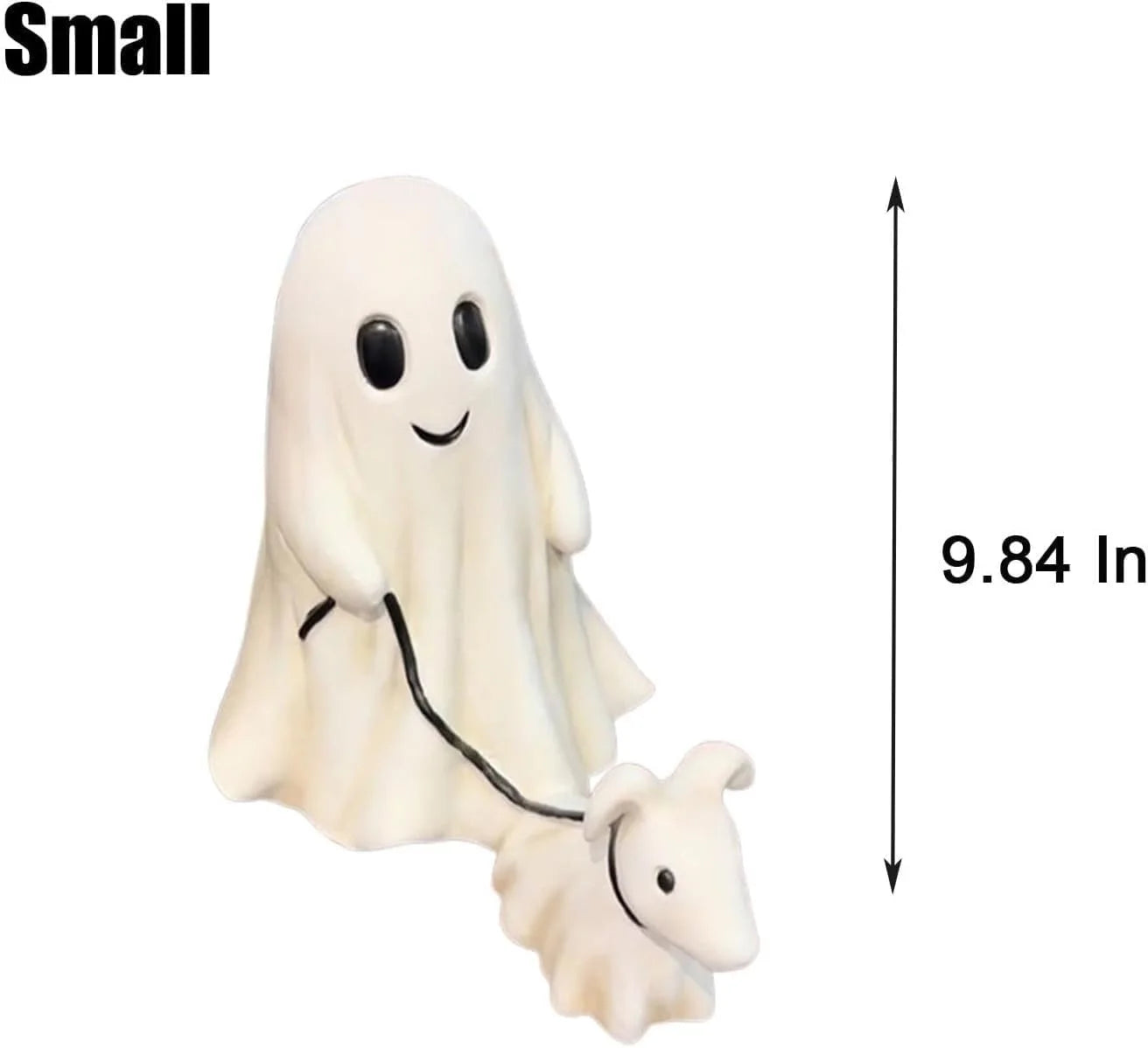 Ghost Walking Dog, Ghost Walking Ghost Dog, Ghoul Ghost Walker Walking Dog, Ghost Dog Walker Ghost Dog Statues Halloween Home Tabletop Decorations for Yard, Garden, Corridor (Classic, Small-9.84")